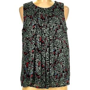 Vero Moda Black and Red Floral Top Sz M